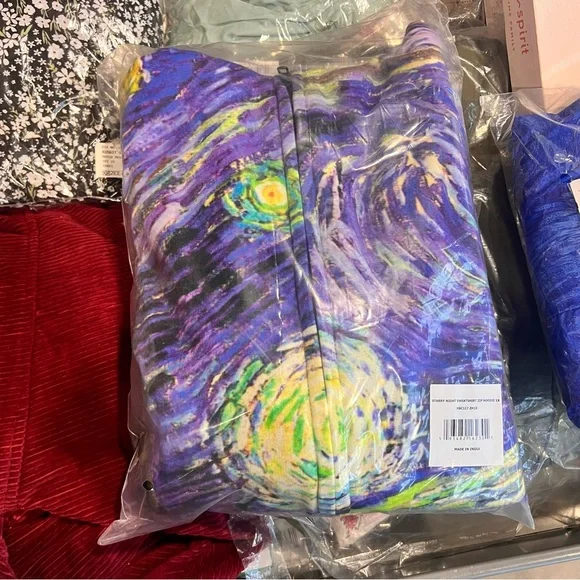 Signals Starry Night Sweatshirt Full Zip Hoodie NEW 1X - Picture 4 of 7